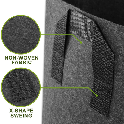 5 Pack Premium Grow Bags Heavy Duty Thickened Non-woven Plant Fabric Pots with Handles