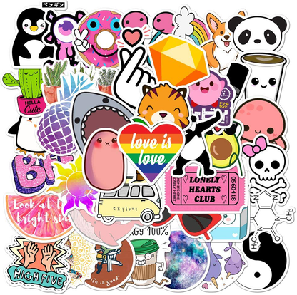 Vanson Stickers for Hydro Flask, 100 pcs Pack Cute Aesthetic Vinyl Stickers for Hydroflask Water Bottles Laptop Computer Skateboard, Waterproof Decal Stickers for Kids Women Adults, Teen Girl Gifts