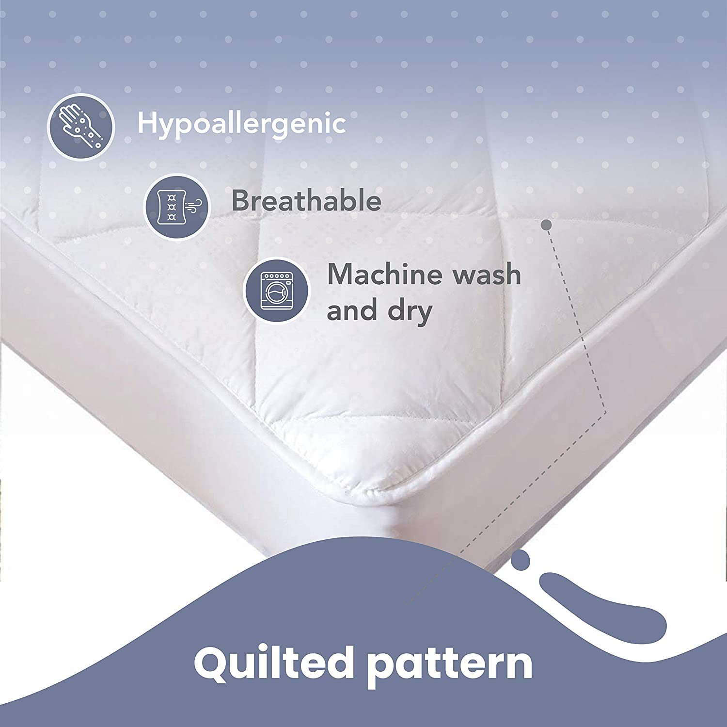 MAXI Fitted PortaCrib Down Alternative Mattress Pad - 100% Cotton, 300 Thread Count (Porta Crib)