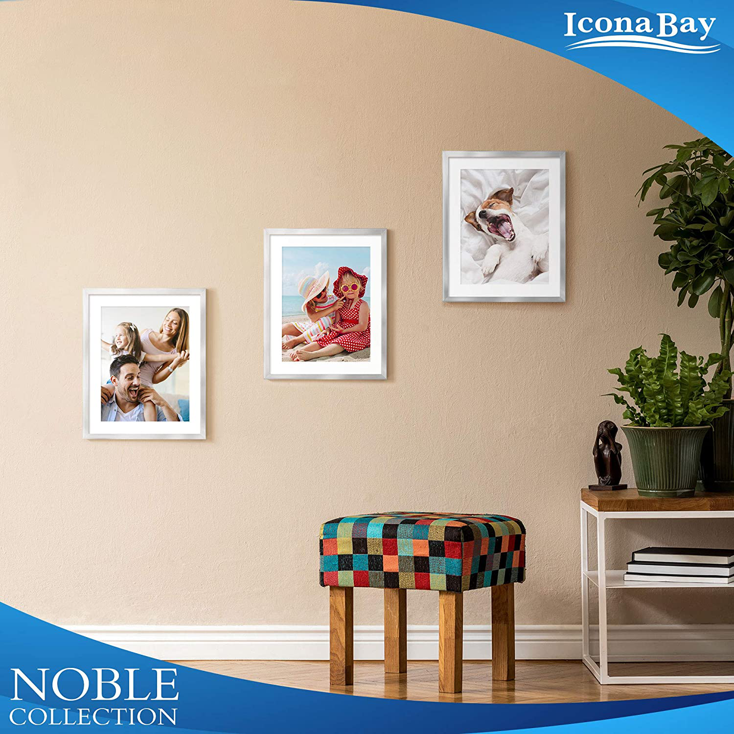 Icona Bay 8x10 Picture Frames (Silver, 6 Pack), Modern Professional Frame Set, Noble Collection