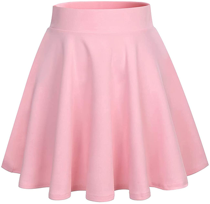DRESSTELLS Skirt for Women Mini Skirts Versatile A-line Basic Stretchy Flared Skater Skirt
