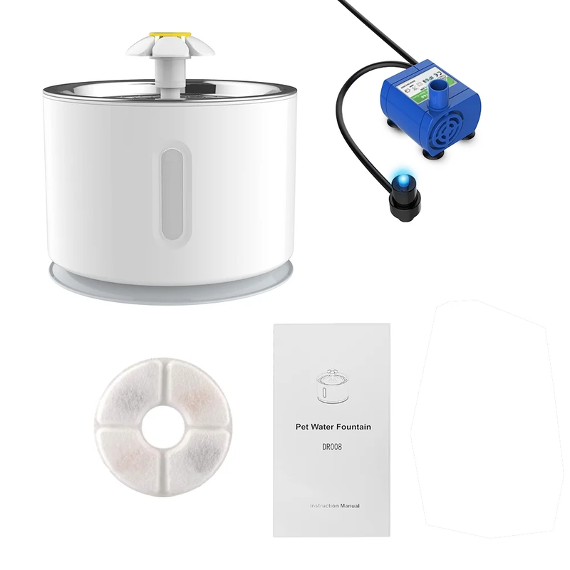 80oz Pet Fountain - Automatic Water Dispenser for Cats and Dogs, Circulating Filtration System