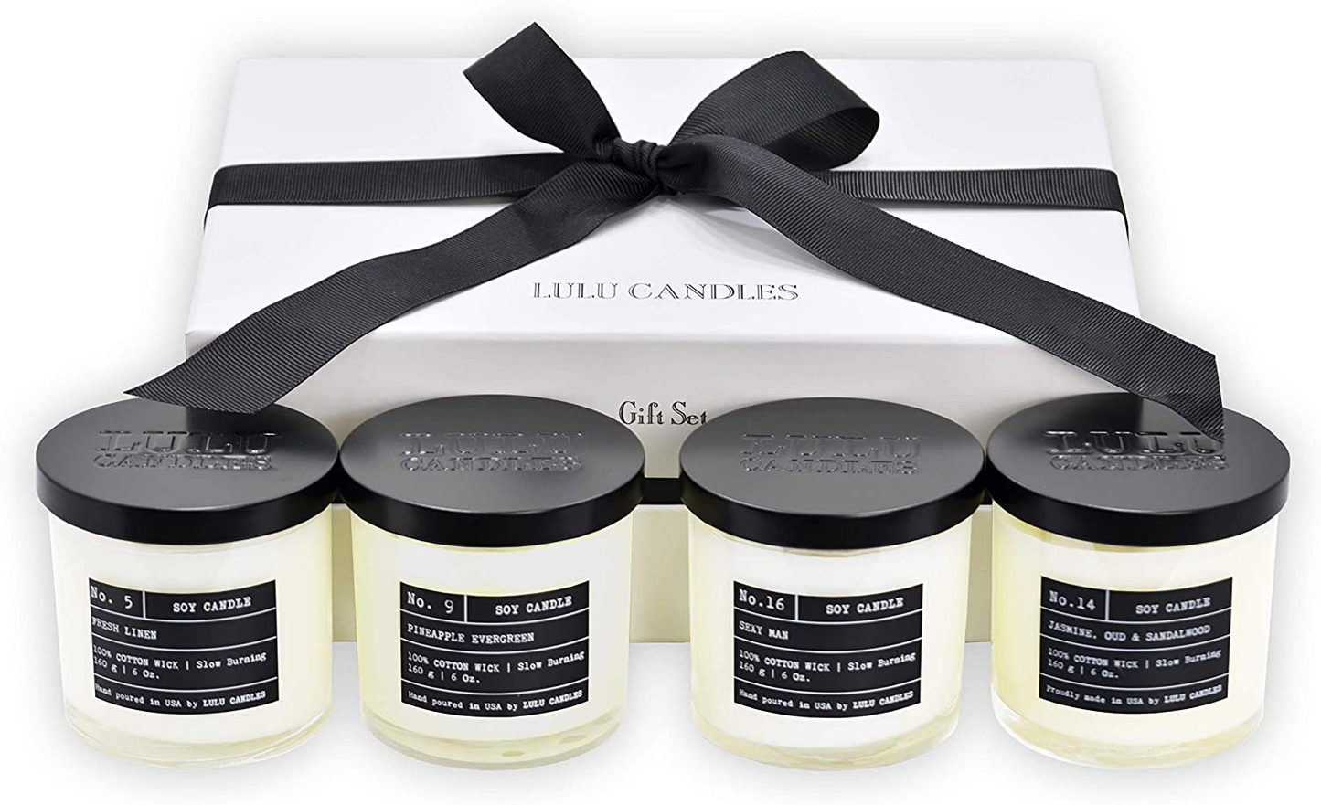 Lulu Candles | Fresh Linen | Luxury Scented Soy Jar Candle | Hand Poured in The USA | Highly Scented & Long Lasting - 2 Pack - 9 Oz. - NO LID