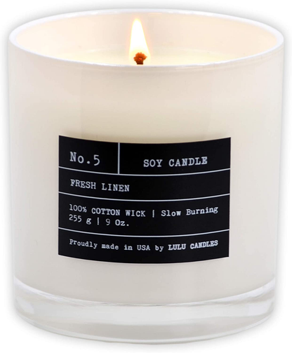 Lulu Candles | Fresh Linen | Luxury Scented Soy Jar Candle | Hand Poured in The USA | Highly Scented & Long Lasting - 2 Pack - 9 Oz. - NO LID