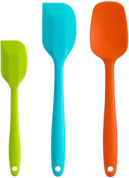 Cooptop Silicone Spatula Set - Rubber Spatula - Heat Resistant Baking Spoon & Spatulas (Aqua Sky)