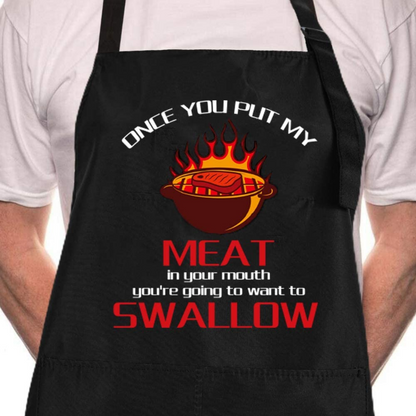 Funny Black Chef Aprons - Adjustable with Pockets