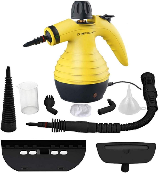 Comforday Handheld Pressurized Steam Cleaner- Multi Purpose Eco-Friendly Steamer with 9-Piece Accessories Steam Cleaning Machine for Stain Removal, Curtains, Car Seats,Floor,Window