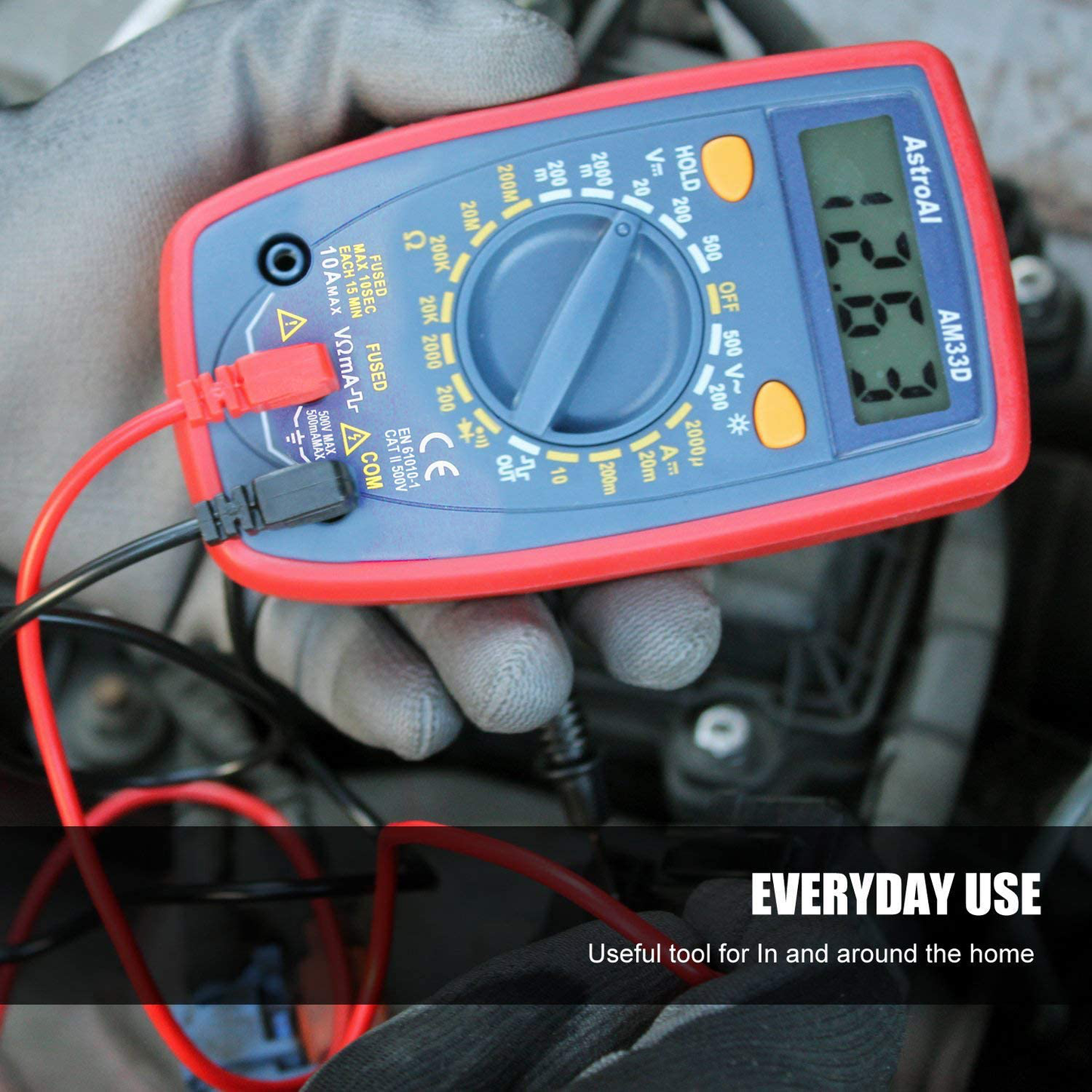 AstroAI Multimeter 2000 Counts Digital Multimeter with DC AC Voltmeter and Ohm Volt Amp Tester ; Measures Voltage, Current, Resistance; Tests Live Wire, Continuity