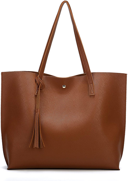 Women's Tote Bags Top Handle Satchel Handbags Faux Leather Tassel Shoulder Purse