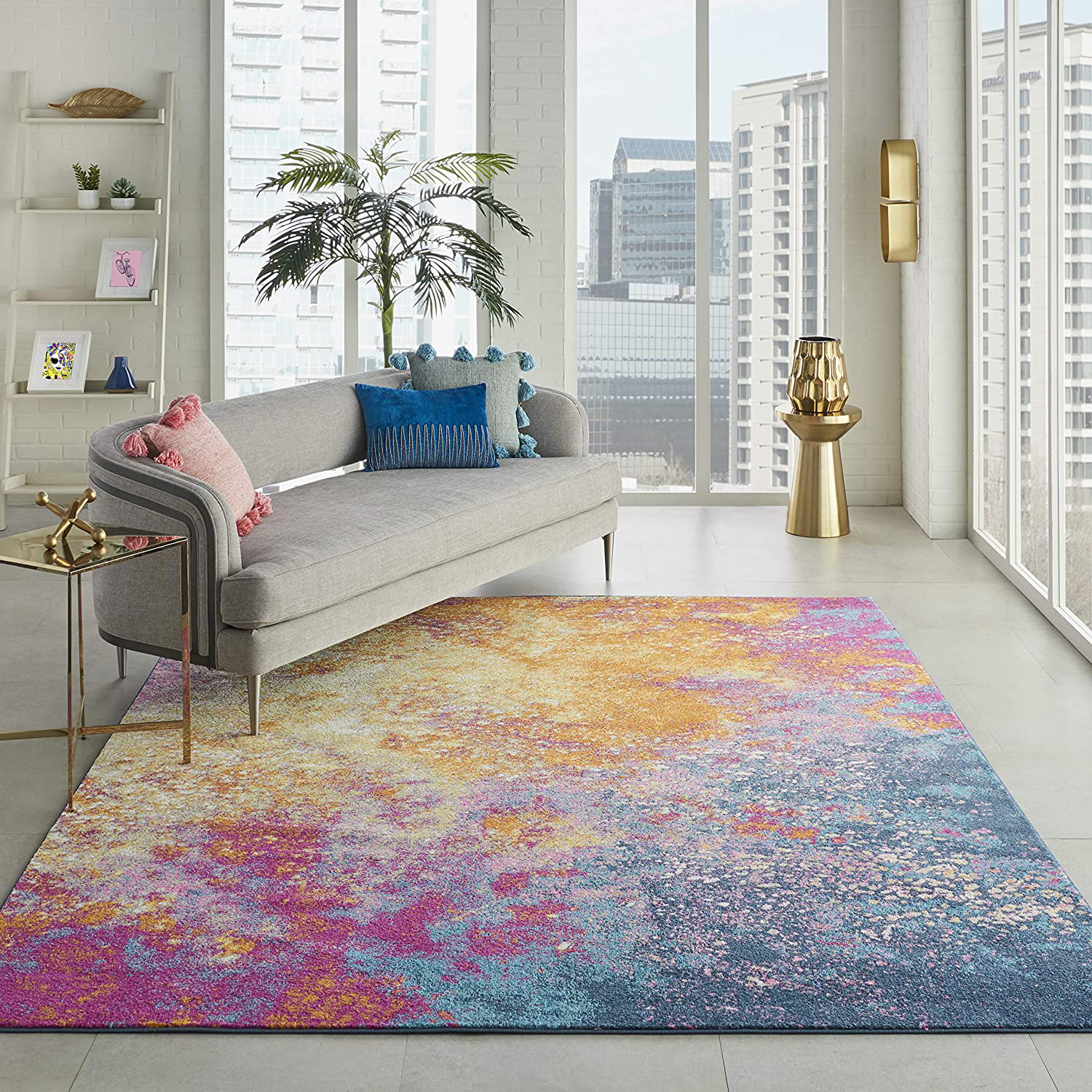 Nourison Passion Bohemian Abstract Sunburst 1'10" x 6' Area Rug, (6' Runner)