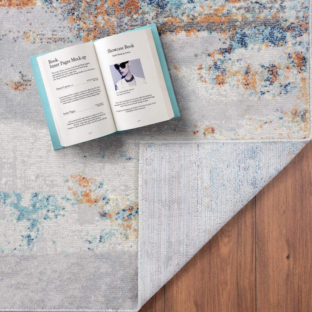 Luxe Weavers Rugs – Euston Modern Area Rugs with Abstract Patterns 7681 – Medium Pile Area Rug, Dark Blue, Light Blue / 4 x 5