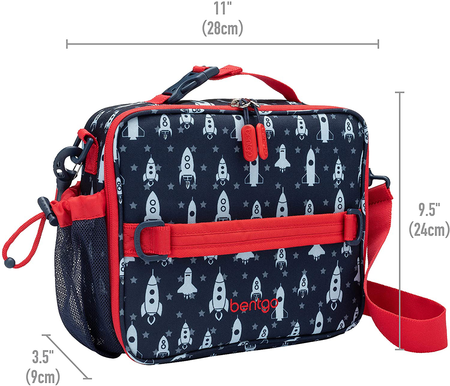 Bentgo Kids Prints Lunch Bag - Double Insulated, Durable, Water-Resistant Fabric with Interior and Exterior Zippered Pockets and External Bottle Holder- Ideal for Children of All Ages (Fairies)