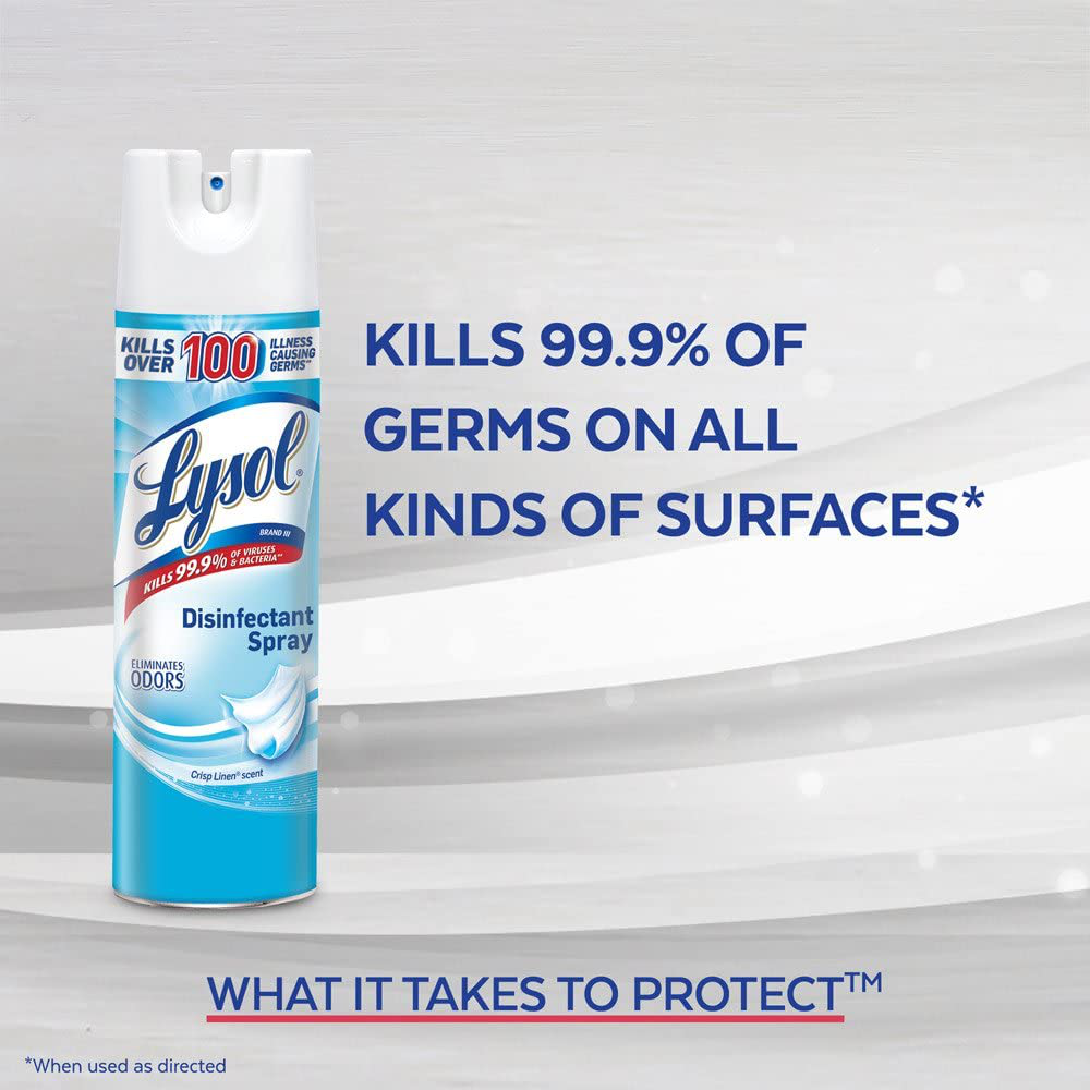 Lysol Disinfectant Spray, Crisp Linen, 12.50 Oz