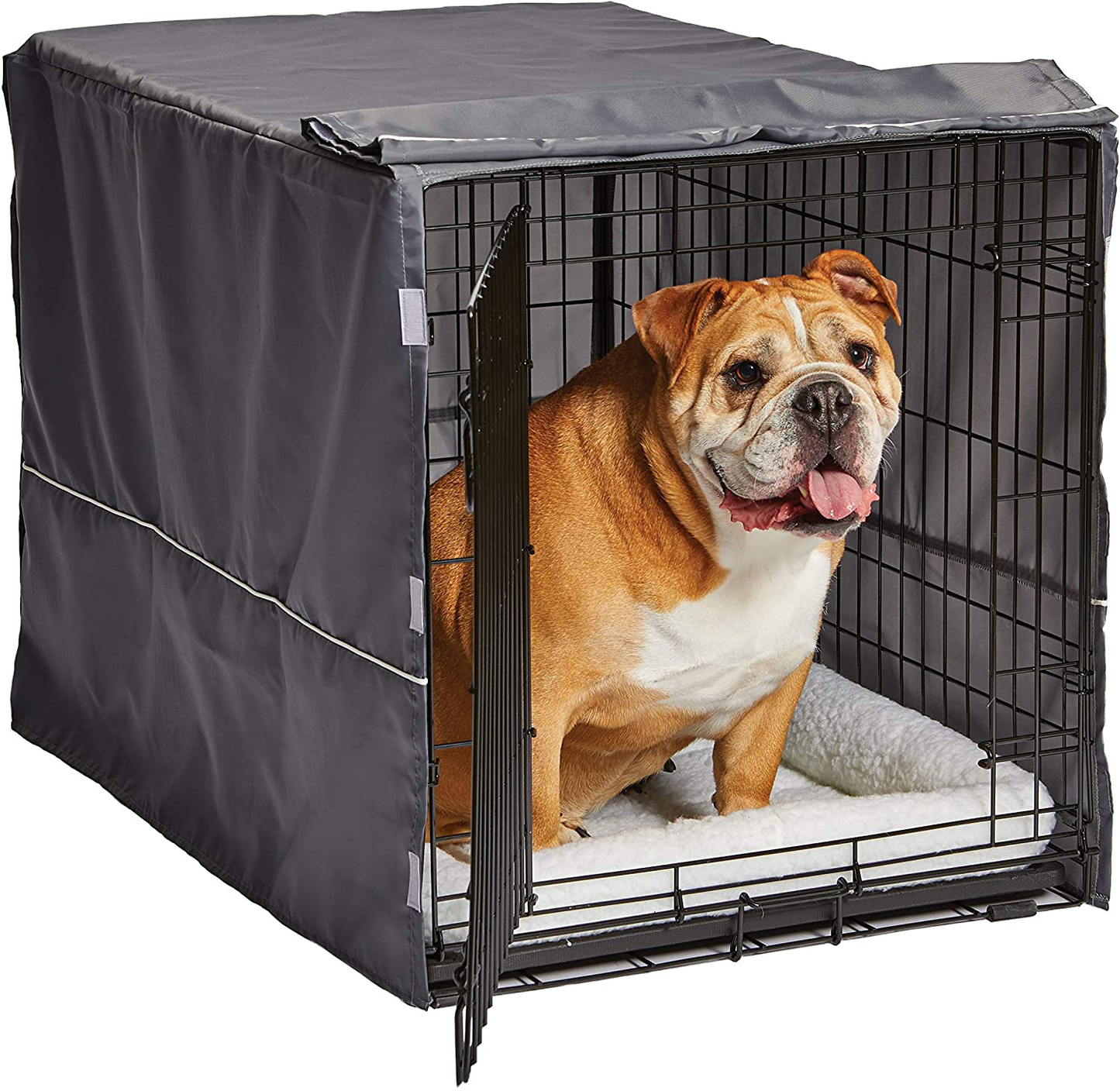 Polyester Pet Crate Cover with Velcro Closure and Hook & Loop Tabs