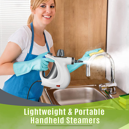 Handheld Steam Cleaner, Pressurized Steam Cleaner with 11 Piece Accessory Set for Home Use, Multi-Surface All Natural Steamer for Cleaning Carpet