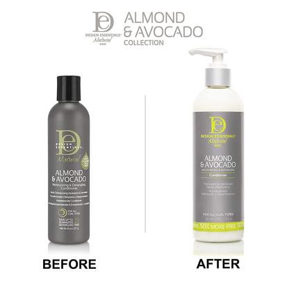 Design Essentials Moisturizing and Detangling Conditioner Almond and Avocado Collection, 8 Ounces