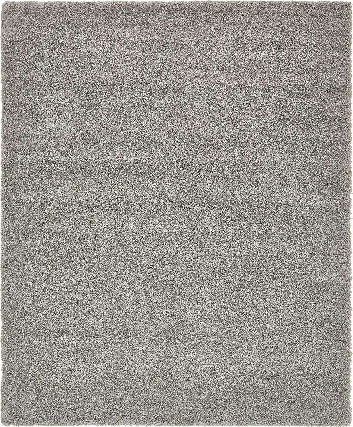 Unique Loom Solo Solid Shag Collection Area Modern Plush Rug Lush & Soft, 2' 6 x 10' 0, Navy Blue