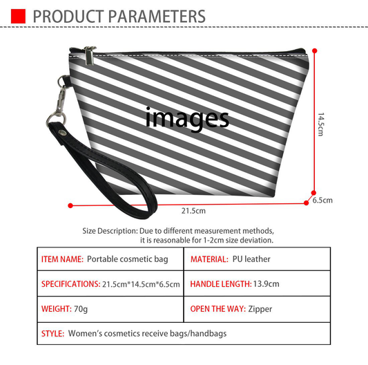 Cosmetic Bag Makeup Bag Zipper Pencil Clutch