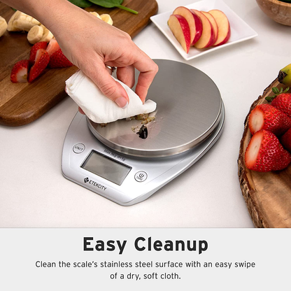 Etekcity 0.1g Food Kitchen Scale Bowl, Digital Grams and Ounces for Weight Loss, Baking, Cooking and Keto, 11lb, Silver Stainless Steel
