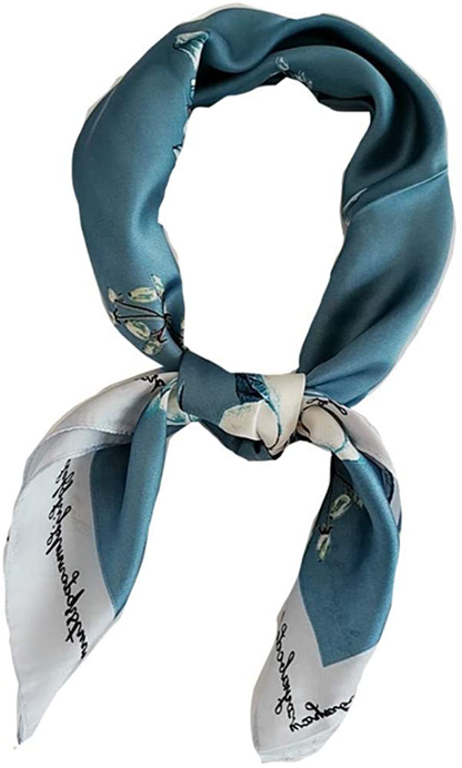 FONYVE Silk Feeling Scarf Medium Square Satin Head Scarf for Women 27.5 × 27.5 inches
