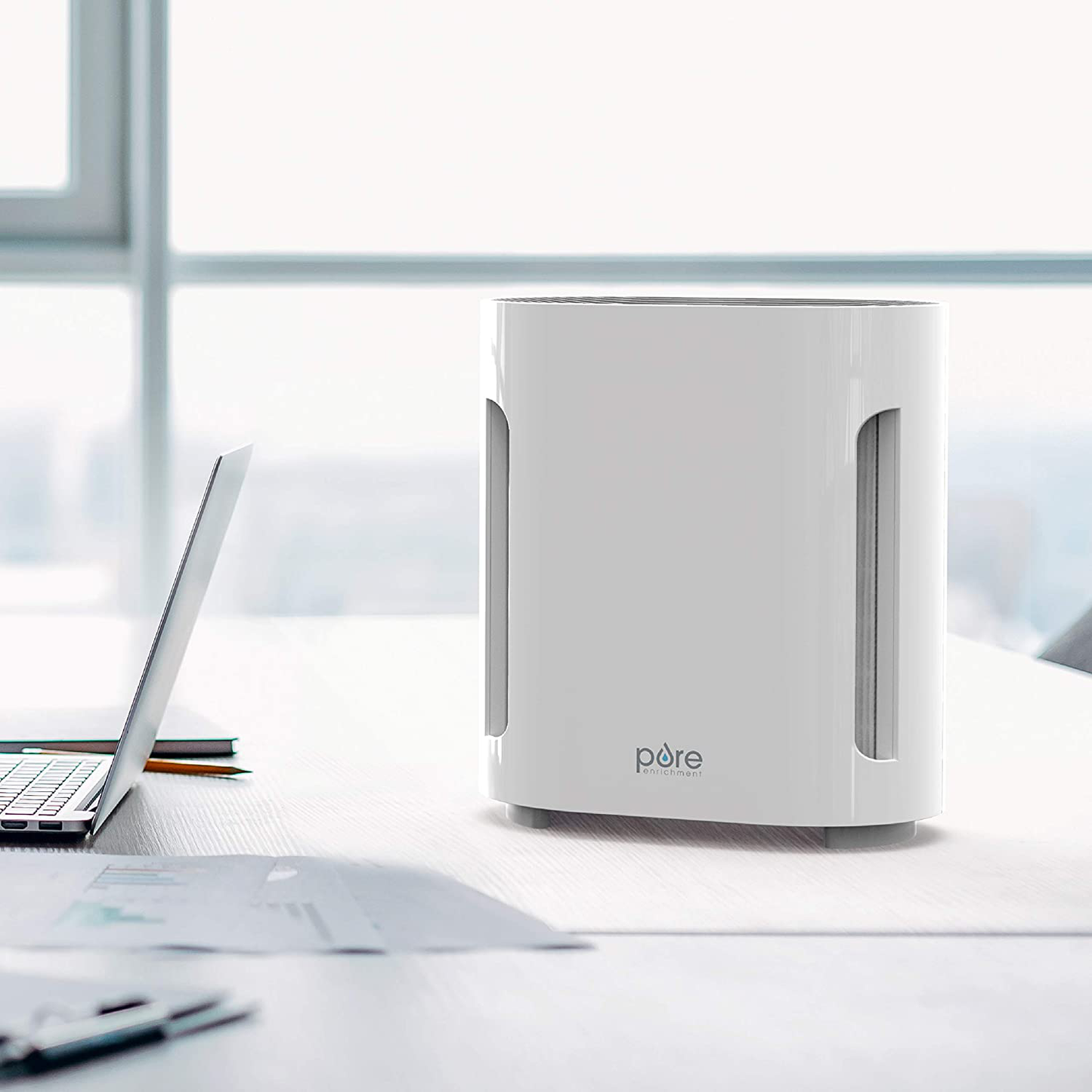 Pure Enrichment PureZone 3-in-1 Air Purifier - True HEPA Filter & UV-C Sanitizer Cleans Air, Helps Alleviate Allergies, Removes Pet Dander, Smoke & More - for Home, Office & Bedroom