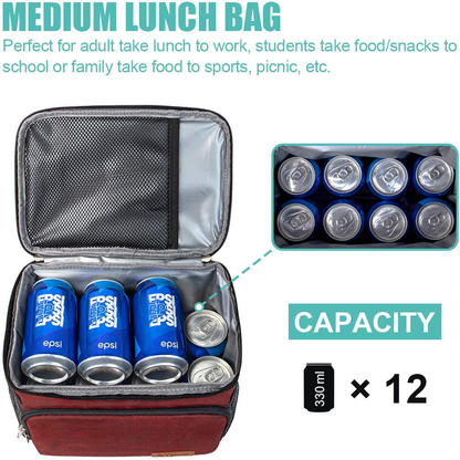 Insulated Lunch Bag for Women/Men - Reusable Lunch Box for Office Work School Picnic Beach - Leakproof Cooler Tote Bag Freezable Lunch Bag with Adjustable Shoulder Strap for Kids/Adult - Romantic