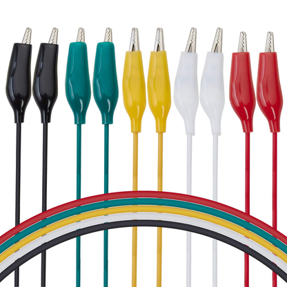 WGGE WG-026 10 Pieces and 5 Colors Test Lead Set & Alligator Clips,20.5 inches (3 Pack)