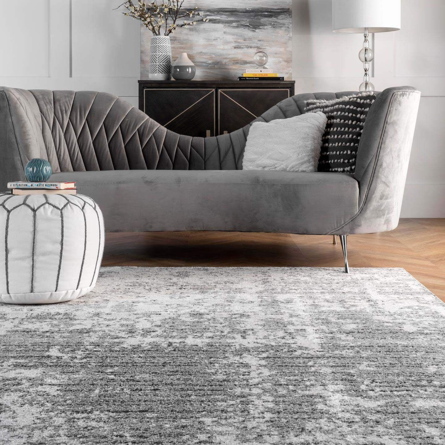 nuLOOM Misty Shades Deedra Area Rug, 4' Round, Grey