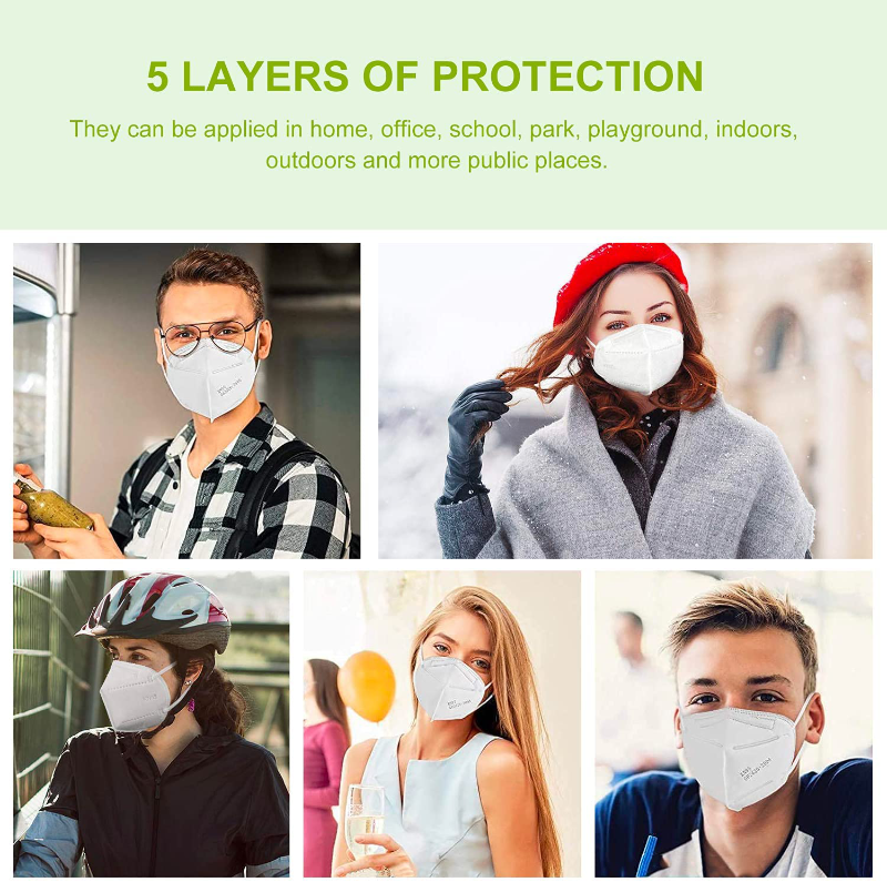 20 Pack 5 Layer Design Safety Mask - White