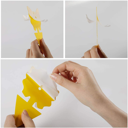 USKICH Sticky Trap Fruit Fly and Gnat Trap Sticky Bug Traps Fungus Traps for Indoor/Outdoor ，Insect Catcher for White Flies,Mosquitoes,Fungus Gnats,Lying Insects (36 Pcs Yellow )