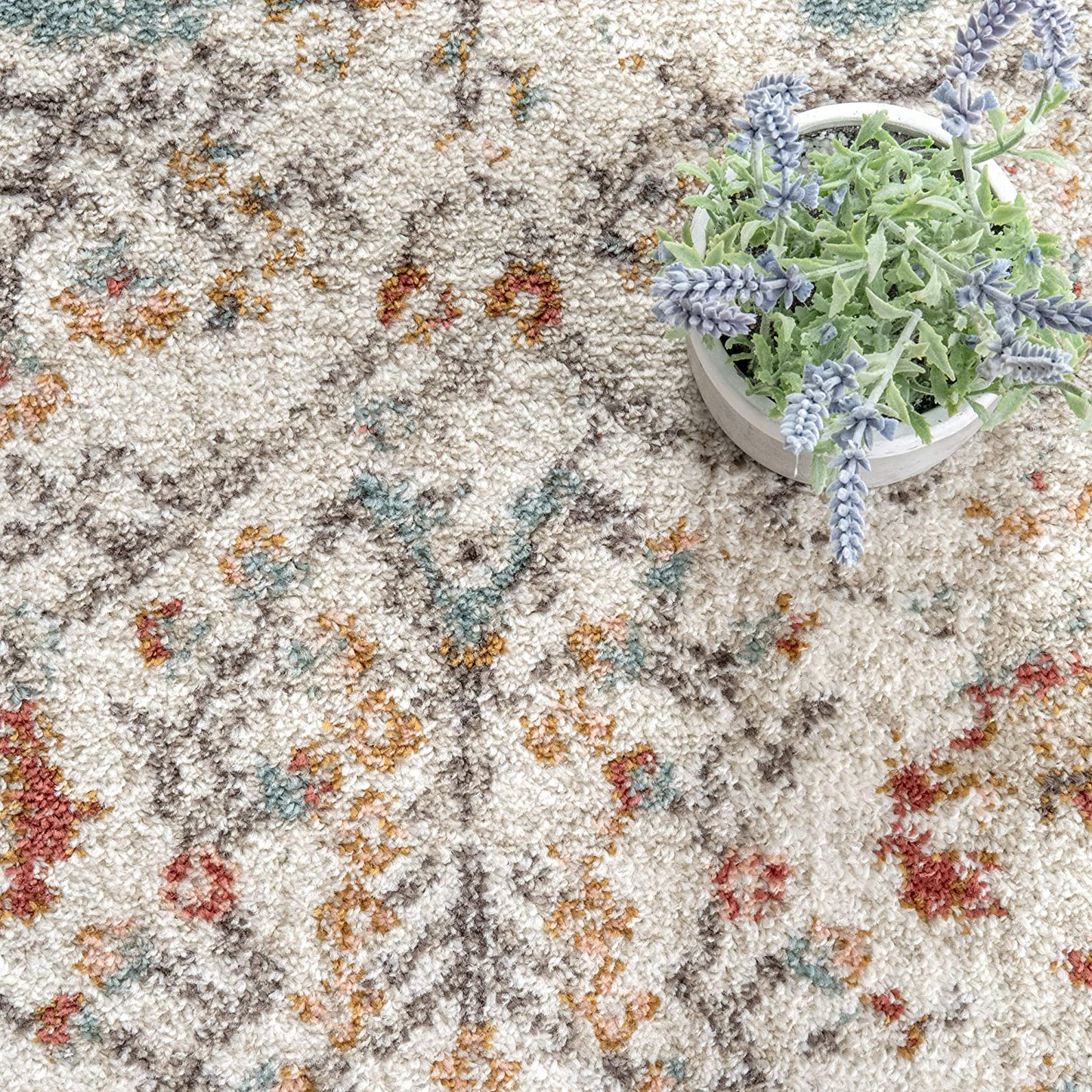 nuLOOM Rose Persian Vintage Area Rug, 3' x 5', Beige