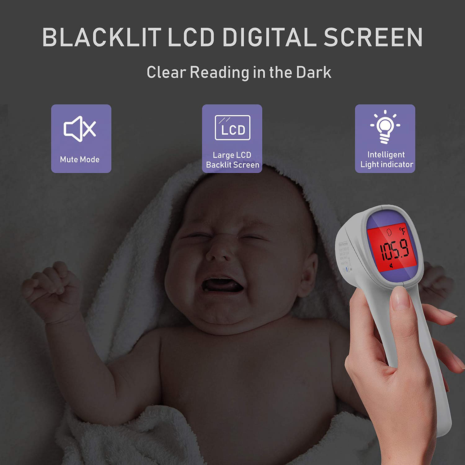 Touchless Thermometer for Adults, Forehead Thermometer and Object Thermometer 2 in 1 Dual-Mode Thermometer with Fast Accurate Results