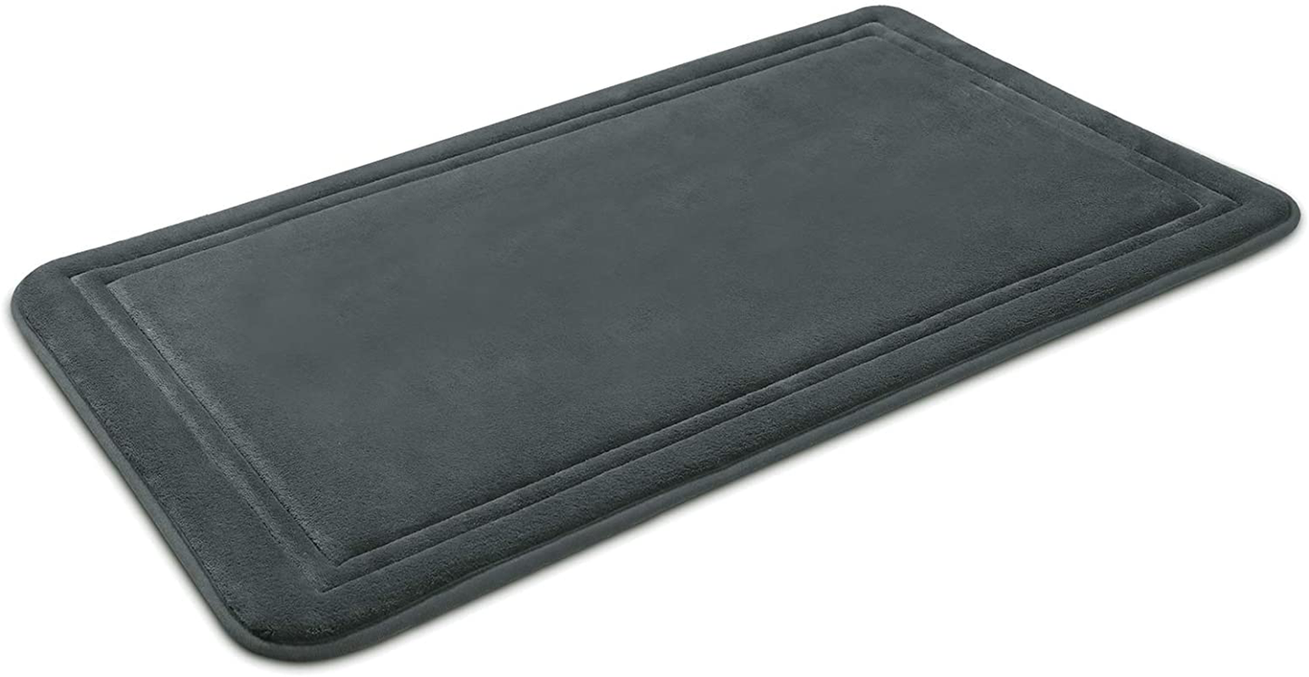 Memory Foam Bath Mat Non Slip Absorbent Super Cozy Velvet Bathroom Rug Carpet, Machine Washable