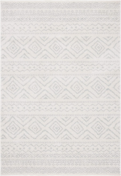 Safavieh Tulum Collection TUL267B Moroccan Boho Distressed Non-Shedding Stain Resistant Living Room Bedroom Area Rug, 2' x 5', Ivory / Light Grey