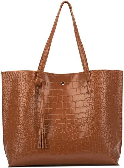 Women's Tote Bags Top Handle Satchel Handbags Faux Leather Tassel Shoulder Purse