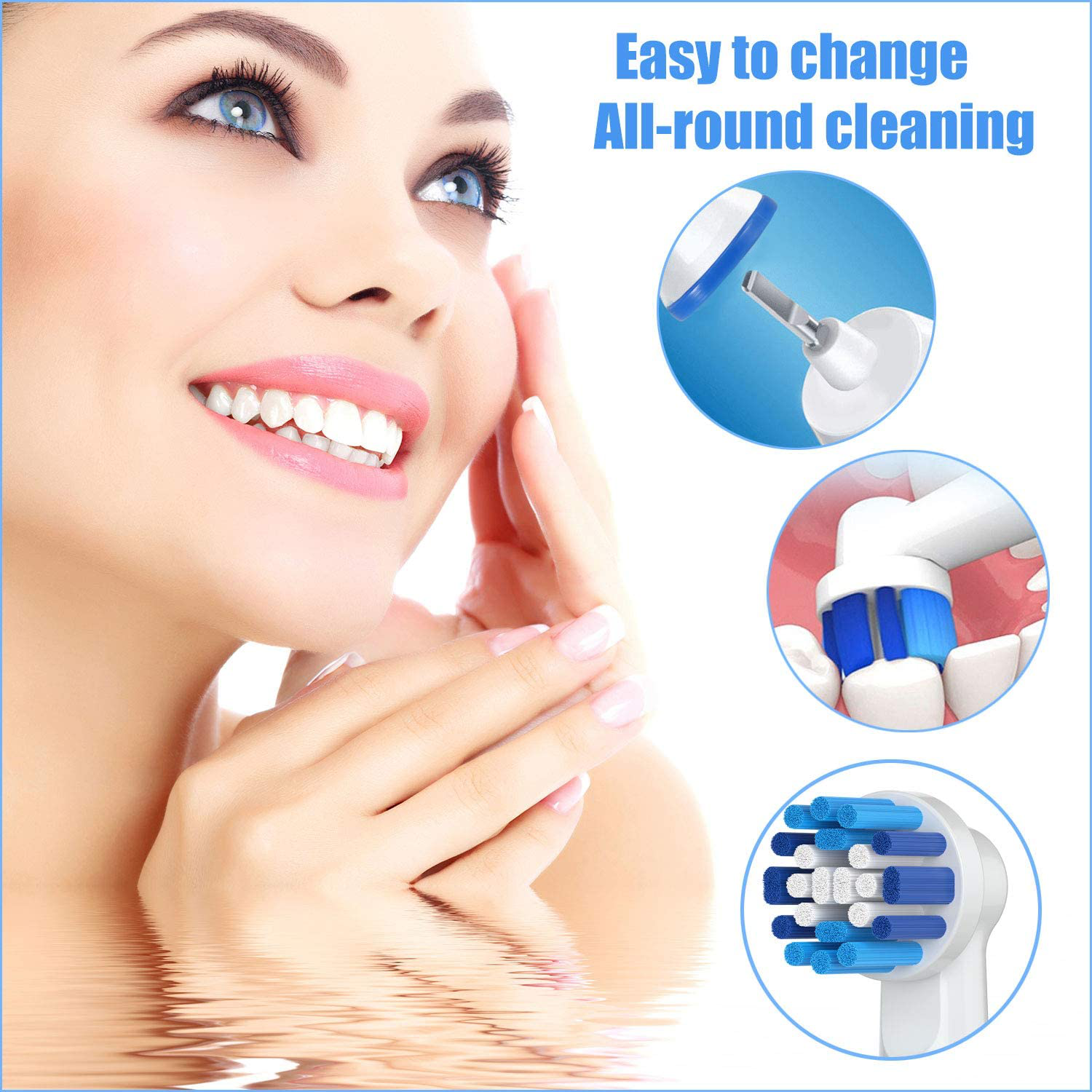 Replacement Toothbrush Heads for Oral-B, 4 Pack Replacement Heads Compatible with Oral B Braun Electric Toothbrush