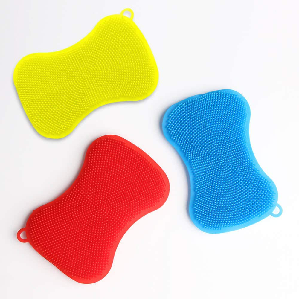 Silicone Sponge Dish Washing Kitchen Scrubber - Magic Food-Grade Dishes Multipurpose Better Sponges Non Stick Cleaning Smart Kitchen Gadgets Brush Accessories