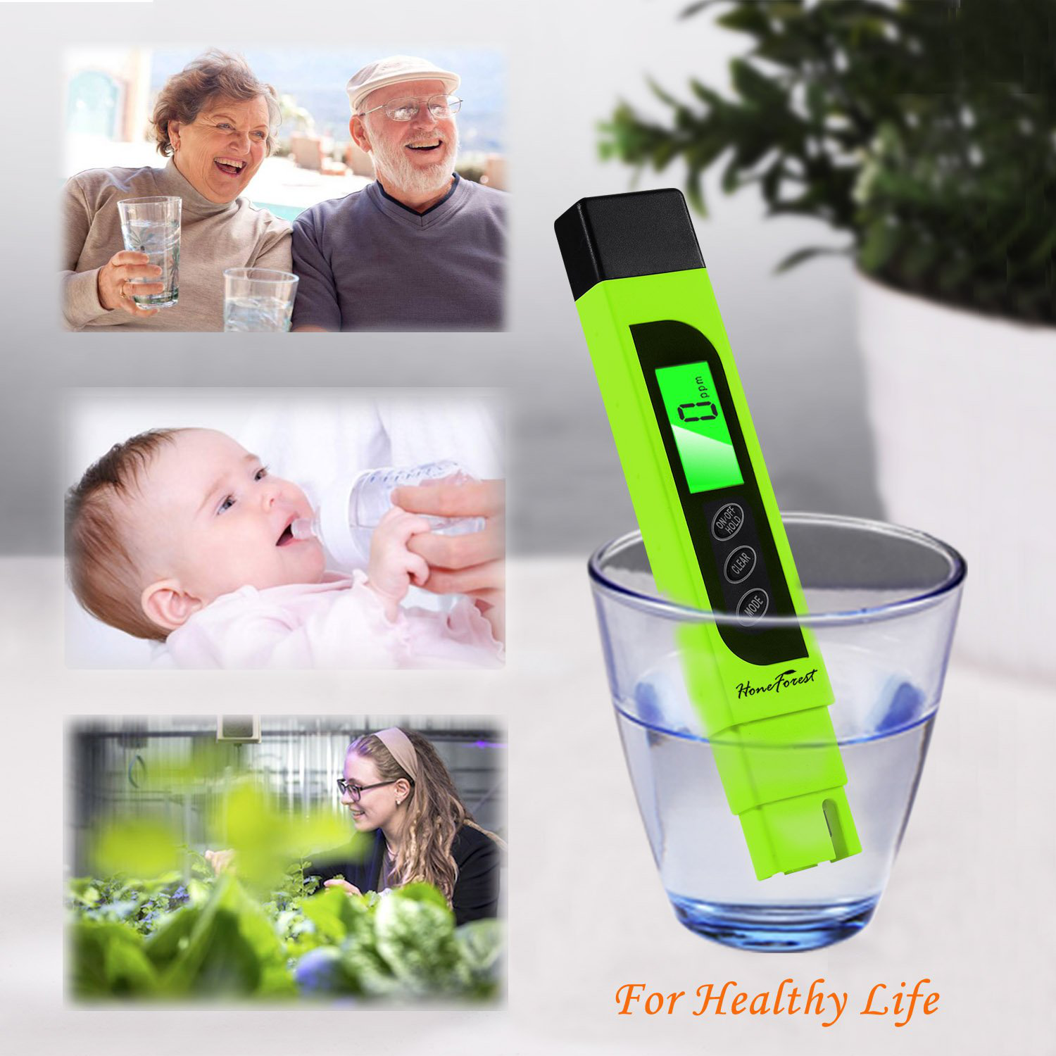 Water Quality Tester, Accurate and Reliable, HoneForest TDS Meter, EC Meter & Temperature Meter 3 in 1, 0-9990ppm, Ideal Water Test Meter for Drinking Water, Aquariums, etc.