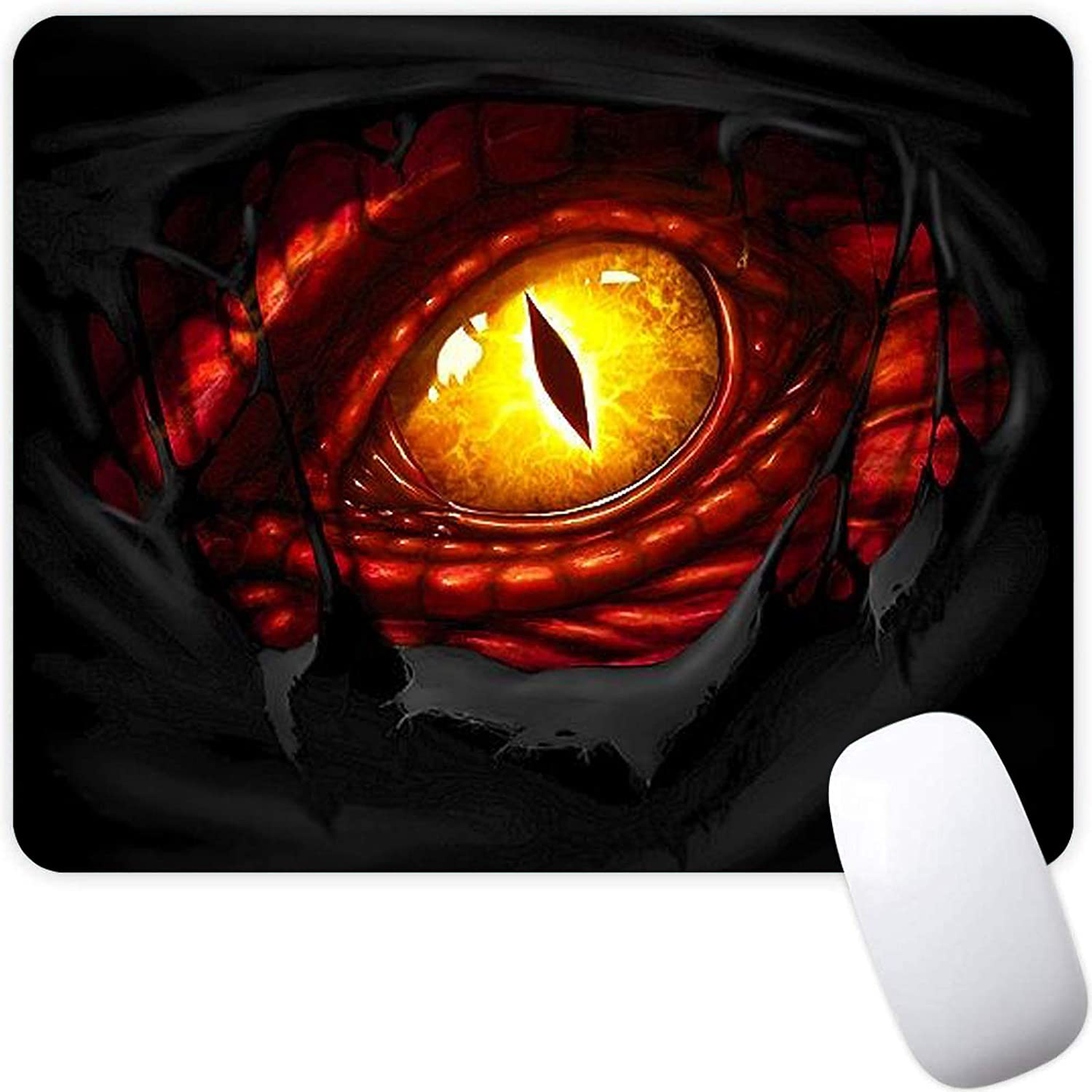 Mouse Pad,Red Moon Cloud Samurai Pattern Seamless Waterproof Gaming Anime Gift Mouse Pad Desk Accessories Non-Slip Rubber Mousepad for Laptop and Computer