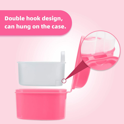 Annhua Denture Retainer Container Case Cleaning,Denture Bath Box False Teeth Storage Box - Leak Proof and Lid Waterproof