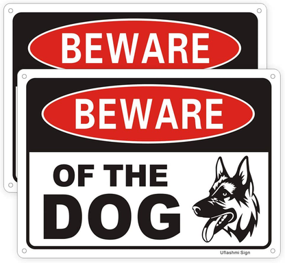 Beware of Dog Sign No Trespassing Signs for Fence Yard, Funny Dog Warning Sign