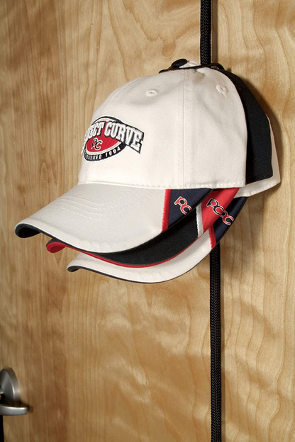 Perfect Curve Cap Rack System - Baseball Cap Organizer (Holds 18 Caps, Black)