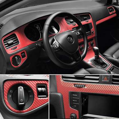 Silence Shopping 3D Carbon Fiber Vinyl Car DIY Wrap Sheet Roll Film Sticker Decal Red or Black