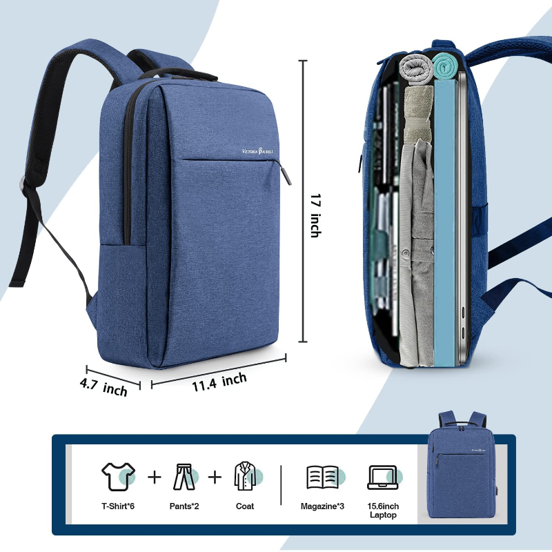 Laptop Backpack 15.6 Inch, Business Slim Durable Travel Water Resistant with USB Charging Port