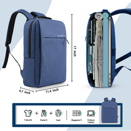 Laptop Backpack 15.6 Inch, Business Slim Durable Travel Water Resistant with USB Charging Port
