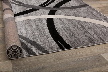 Rugshop Modern Wavy Circles Desing Area Rug 3'3" x 5' Blue