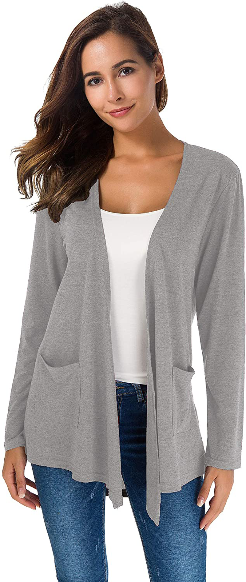 TownCat Cardigans for Women Loose Casual Long Sleeved Open Front Breathable Cardigans with Pockets