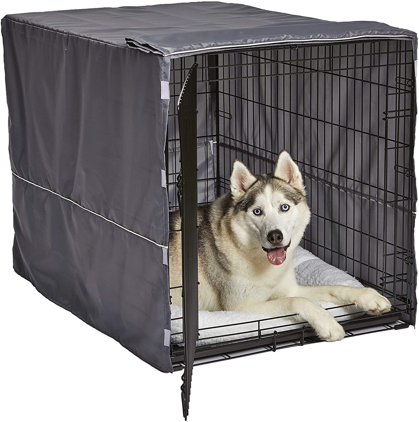Polyester Pet Crate Cover with Velcro Closure and Hook & Loop Tabs