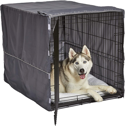 Polyester Pet Crate Cover with Velcro Closure and Hook & Loop Tabs