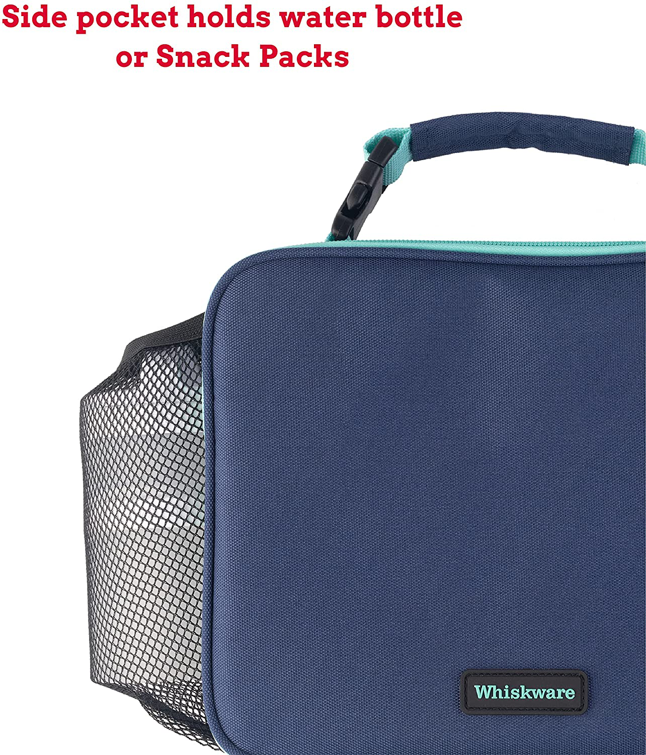 Whiskware Insulated Soft Cooler Lunch Box for School, Work, and Travel, One Size, Navy